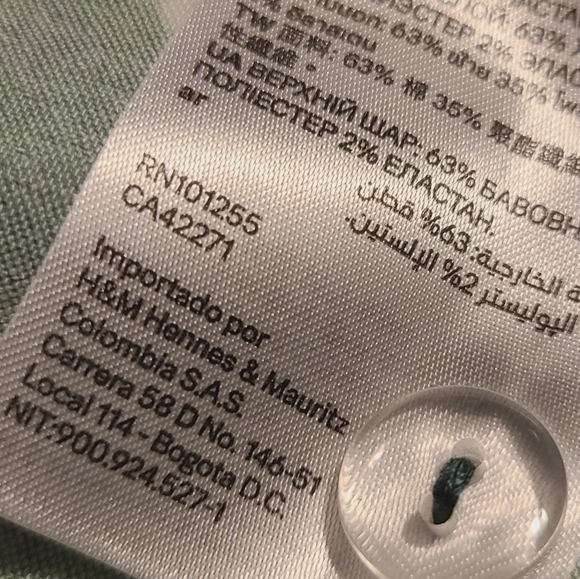 H&M | Women's Green Floral Pull-on Style Straight Ankle Pants (Size 8) - Picture 6 of 15